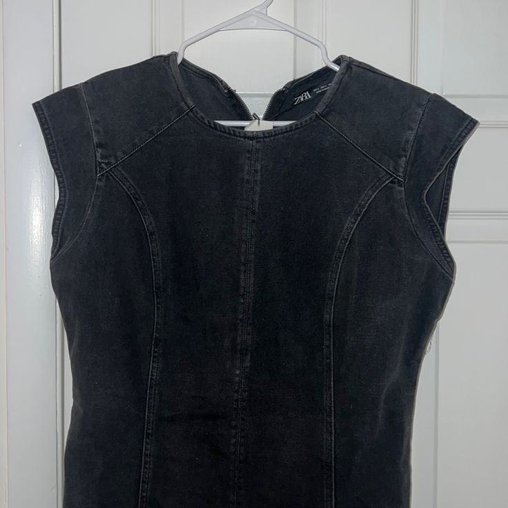 Nwt Zara Black Denim Mini Dress Size L Denim Mini Dress, Denim Mini, Zara Black, Zara Dresses, Black Denim, Colorful Dresses, Zara, Mini Dress, Womens Dresses