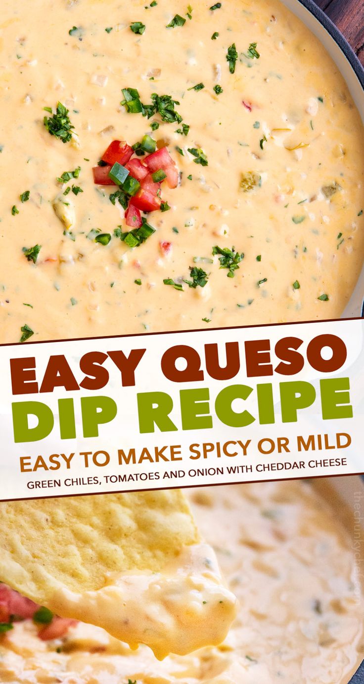 an easy quesadilla dip recipe in a bowl with tortilla chips