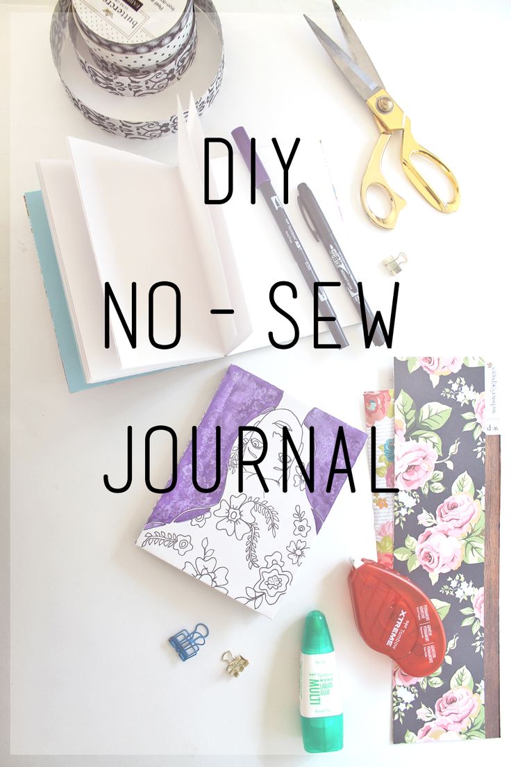 sewing supplies and scissors on a table with the words diy no - sew journal