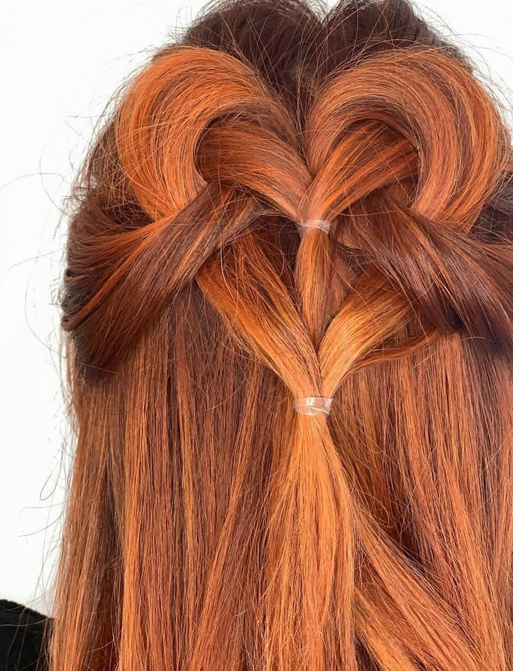 Heart Themed Hairstyle, Girls Valentine’s Day Hair, Kids Valentine’s Day Hair, Valentines Day Hairstyles Straight Hair, Valentine’s Day Dance Hairstyles, Braid Heart Hairstyles, Valentine’s Day Updo, Valentines Day Hair Ideas, Valentine's Hair Styles For Women