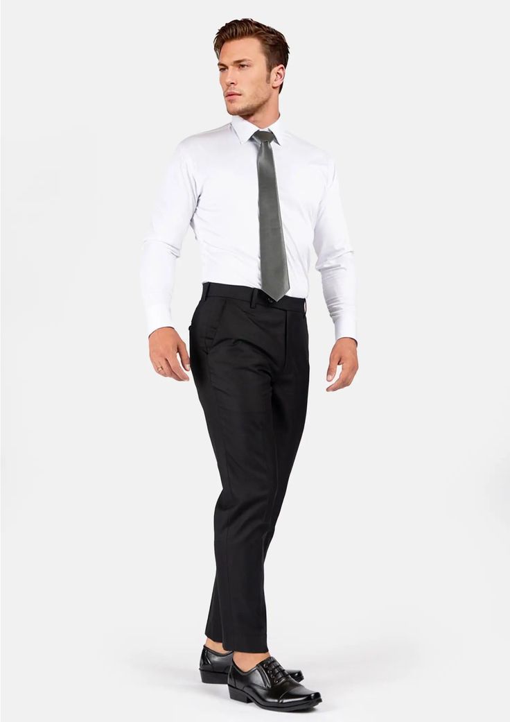 The Black Sharkskin pants provide a standout appearance. Woven with a black sharkskin weave for a subtle shine, feel sharp and distinguished in these premium custom made pants. Black Professional Pants For Formal Occasions, Black Professional Formal Pants, Black Formal Professional Pants, Classic Black Slim Fit Pants, Black Business Dress Pants With Welt Pockets, Black Dress Pants With Welt Pockets For Business, Black Slim Fit Dress Pants With Straight Hem, Sleek Slim Fit Straight Dress Pants, Professional Formal Straight Pants