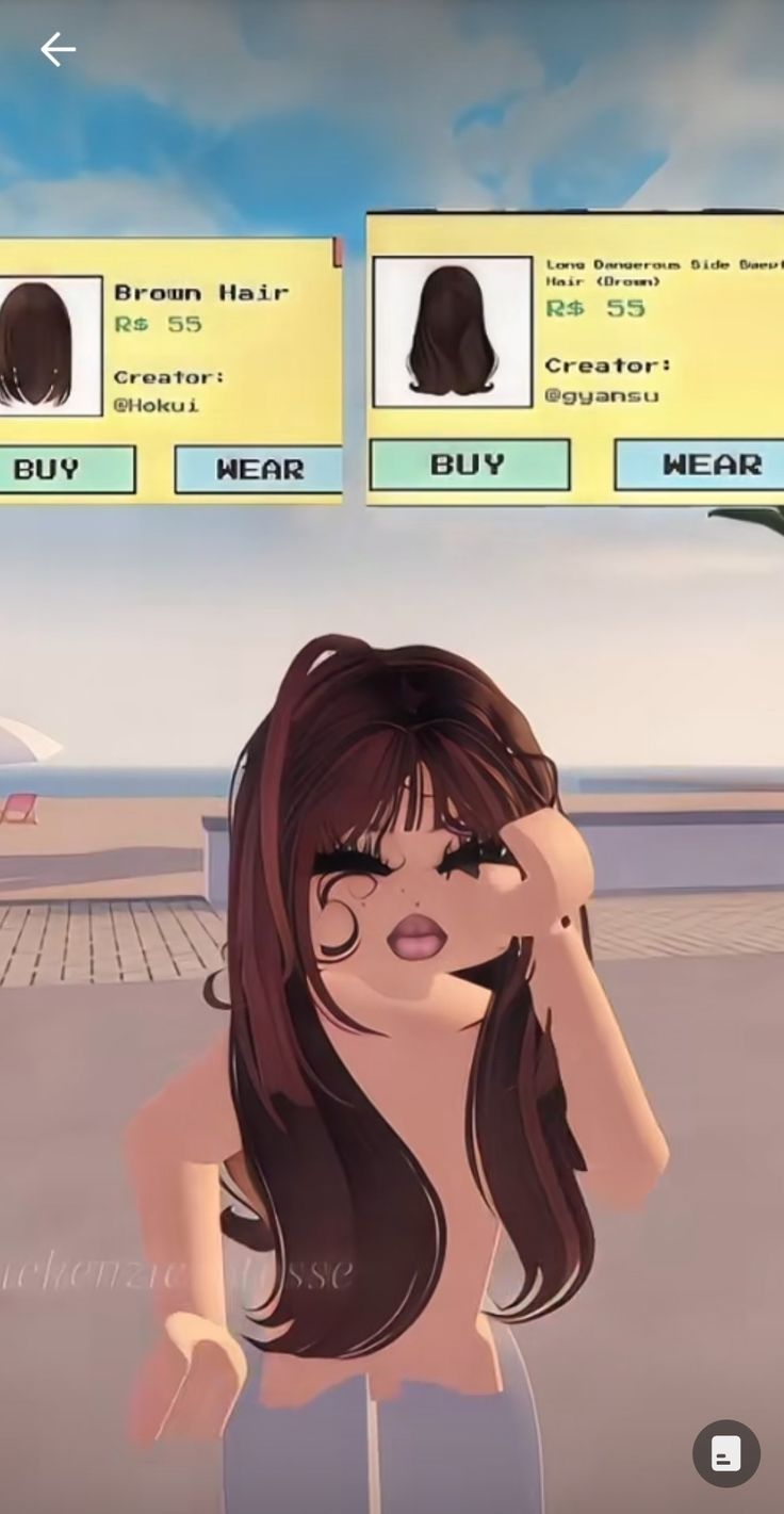 an animated image of a woman with long hair