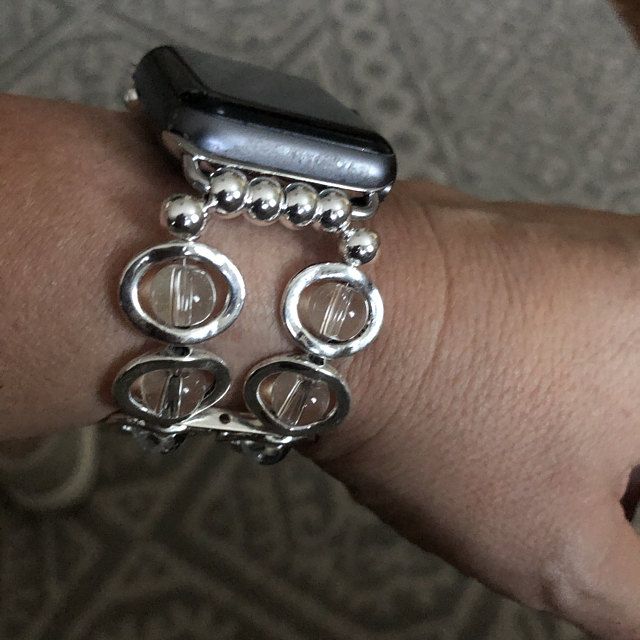 On Sale Apple Watch Band Watch Band for Apple Watch White | Etsy Modern Metal Apple Watch Band With Adjustable Fit, Modern Metal Apple Watch Band Adjustable, Metal Bracelet Strap Watch Bands, Silver Adjustable Rectangular Watch Bands, Metal Bracelet Watch Band, Trendy Silver Rectangular Watch Bands, Trendy Silver Band Bracelet, Adjustable Metal Apple Watch Band For Fashion, Adjustable Metal Apple Watch Band