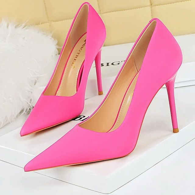 Pointed silk Satins Heels Spring Satin Heels With Pointed Toe, Elegant Fabric High Heels, Chic Formal Fabric Heels, Fabric High Heel Heels For Formal Occasions, Formal Fabric High Heel Shoes, Pink Satin High Heels, Formal Fabric High Heels, Elegant Closed Toe Fabric Heels, Elegant Fabric Closed Toe Heels