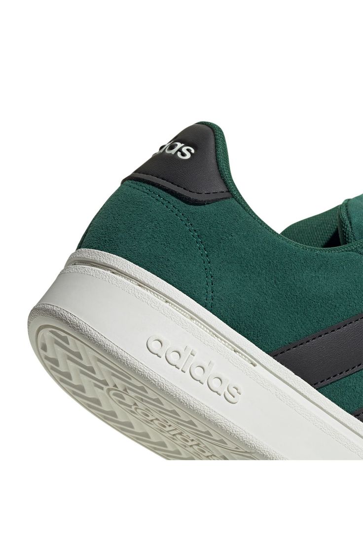 Suede leather adds a classic touch to this tennis-inspired sneaker with modern tech to keep you moving comfortably from day to day. Leather and synthetic upper/textile lining/rubber sole Imported Green Leather Sneakers With Embossed Logo, Adidas Green Leather Skate Shoes, Classic Green Adidas Sneakers, Casual Green Sneakers With Embossed Logo, Modern Adidas Sneakers With Rubber Sole, Adidas High-top Sneakers With Embossed Logo, Adidas Low-top Sneakers With Embossed Logo, Sports Sneakers With Embossed Logo In Synthetic Material, Sports Sneakers With Embossed Logo In Synthetic