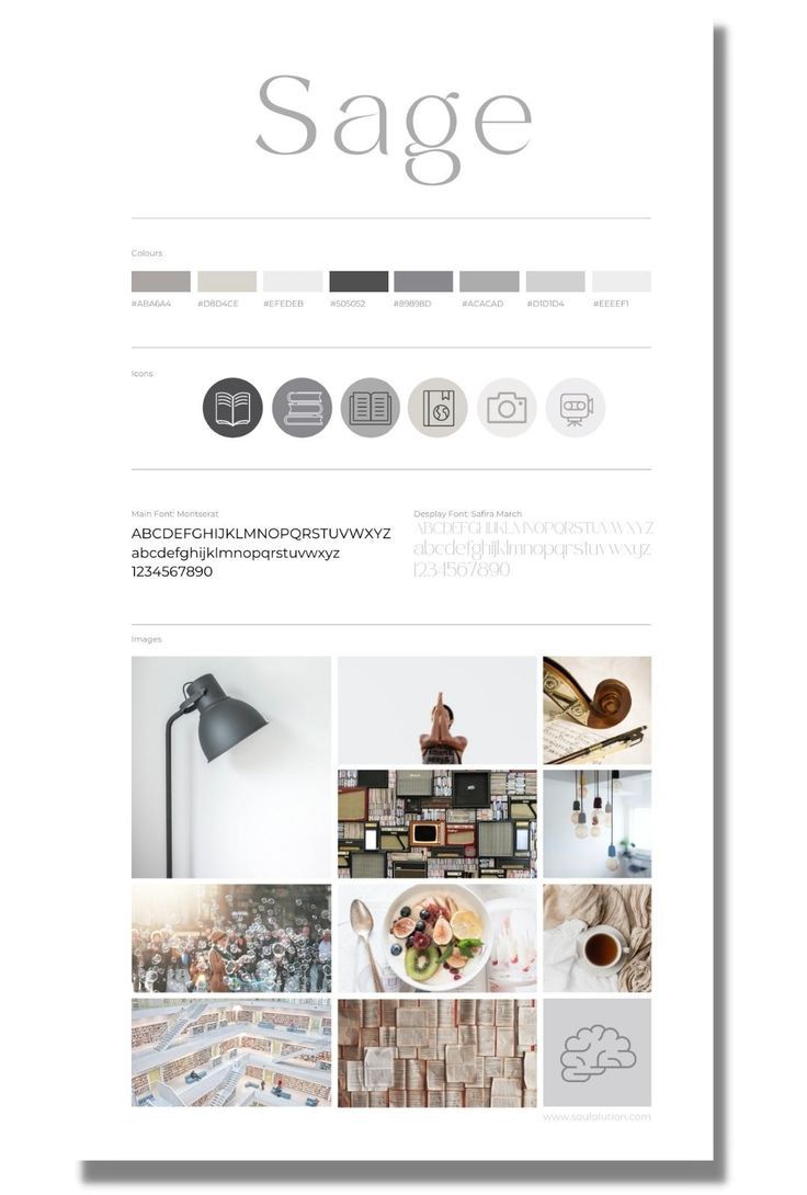 the website page for sage is shown in white and gray colors, with many pictures on it