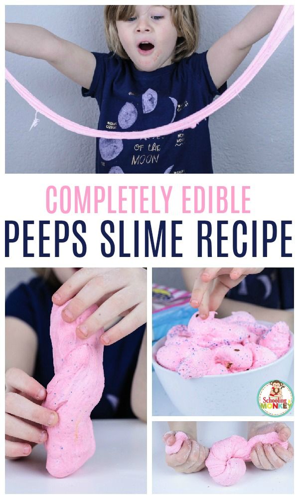 a collage of photos showing how to make slime slime