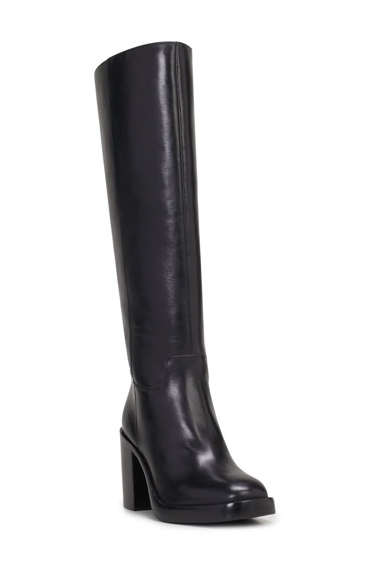 Vince Camuto Gibi Knee High Boot (Women) | Nordstrom Knee High Boots Small Heel, Vince Camuto Black Boots, Narrow Calf Knee High Boots, Wide Knee High Boots, Knee High Riding Boots, Boots High Knee, Low Heel Black Knee High Boots, Women’s Knee High Boots, Extra Wide Calf Boots For Women