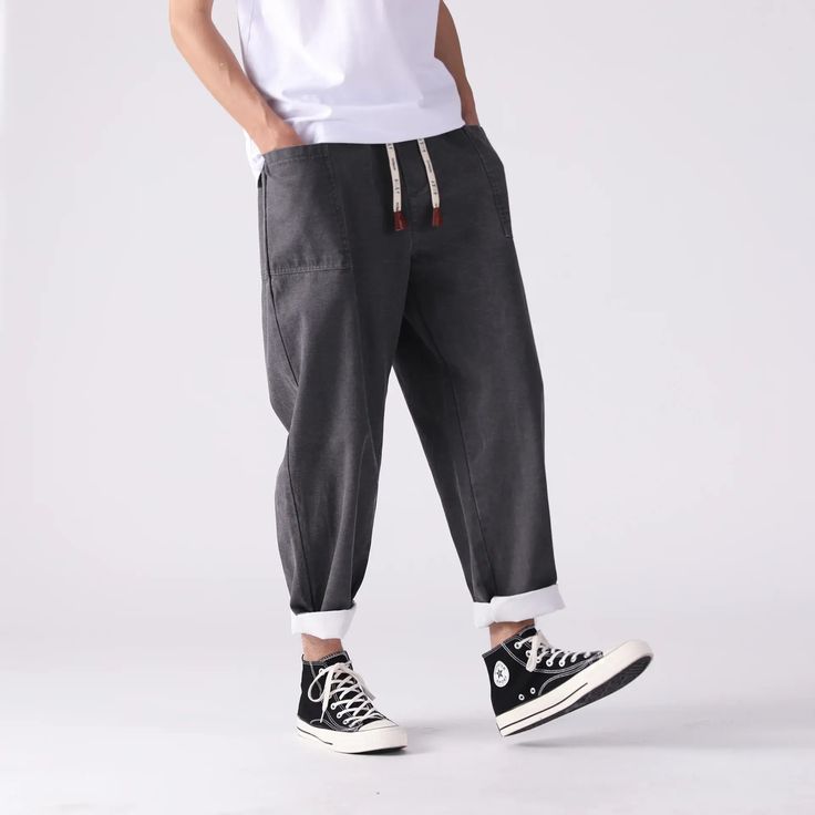 Pokku Pants – Kidoriman Ankle-length Cotton Jeans With Side Pockets, Relaxed Fit Bottoms For Casual Fall Gatherings, Casual Streetwear Harem Pants With Pockets, Casual Harem Pants With Pockets For Streetwear, Relaxed Fit Pants For Casual Fall Gatherings, Casual Ankle-length Harem Pants For Fall, Versatile Bottoms For Casual Gatherings In Fall, Versatile Fall Bottoms For Casual Gatherings, Baggy Casual Cargo Pants With Welt Pockets