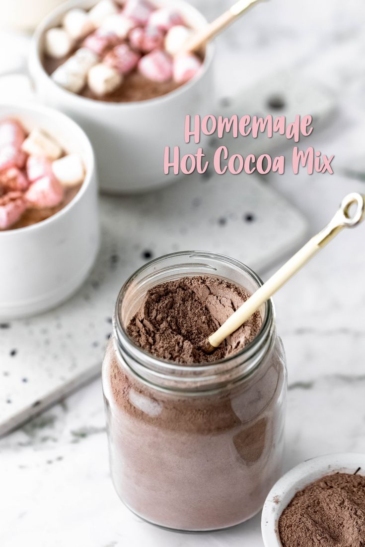 homemade hot cocoa mix in a mason jar