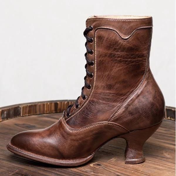 Lace-Up Winter Low Heel Women Boots, Yellow / US7.5(labelsize38) Fall Lace-up Closed Toe Boots, Fitted Mid-calf Boots For Fall With Closed Toe, Fitted Mid-calf Boots For Fall, Brown Wide Calf Lace-up Boots, Brown Pointed Toe Lace-up Boots For Winter, Winter Vintage High Heel Lace-up Boots, Fitted Lace-up Boots With Round Toe For Fall, Fitted Fall Lace-up Boots With Round Toe, Vintage High Heel Lace-up Boots For Fall