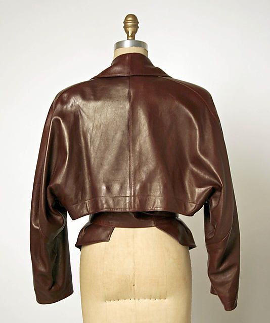 Azzedine Alaia   Leather Jacket  Back  1984 Alaia Leather Jacket, Azzedine Alaia 80s, Leather Jacket Sketch, 80s Leather Jacket, Azzedine Alaïa, Trims Fashion, Designer Leather Jackets, Robert Mapplethorpe, Azzedine Alaia