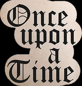 the words once upon a time are shown in black and white letters on a white background