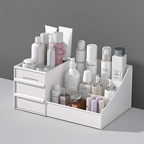 PRICES MAY VARY. Multifunctional: These bathroom storage are great drawer organizer bins with storage containers and drawers perfect for cosmetics, skin care products, jewelry, brushes, lipsticks and much more. Easy clean: This storage organizer have an Innovative hole design to prevents dirty water accumulation. Easily cleaned with mild soap and water for hassle-free maintenance. Durability: This closet organizer is made of durable plastic so you can safely store your items in an organized way Penyimpanan Makeup, Make Up Storage, Makeup Drawer Organization, Makeup Containers, Makeup Storage Organization, Makeup Drawer, Makeup Desk, Makeup Storage Box, Úložný Box