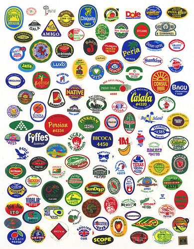 an image of many different types of beer labels on a white background, all in various colors and sizes