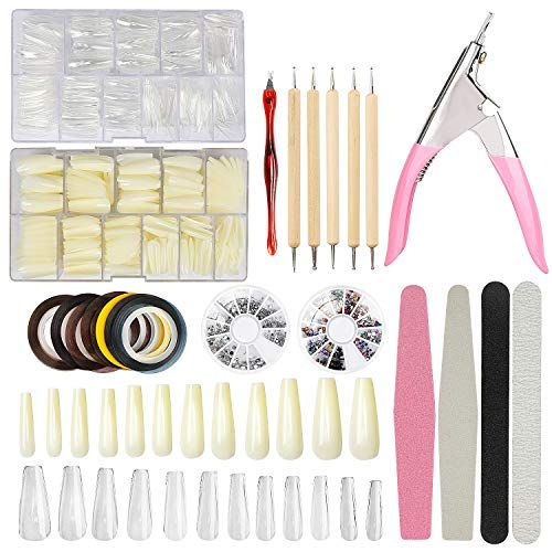 Acrylic False Nail kit - 1000pcs Coffin Nails Long Fake Nails Ballerina Nail Tips (500pcs Clear and 500pcs Natural) w... Nail Suggestions, Long Fake Nails, Ballerina Nail, Nails Ballerina, Natural Acrylic Nails, Soft Gel Nails, Acrylic Nail Kit, Gel Nail Tips, Coffin Nails Long