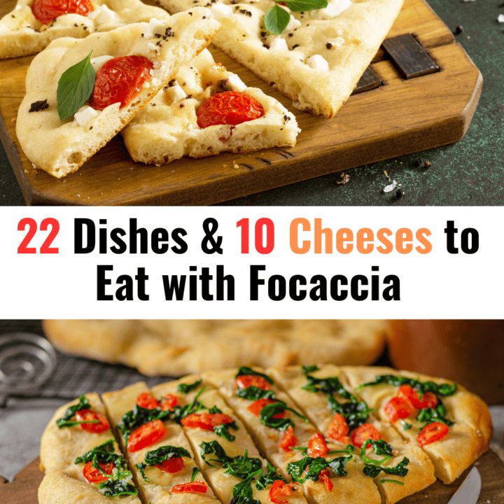 pizzas and cheeses to eat with focaccia