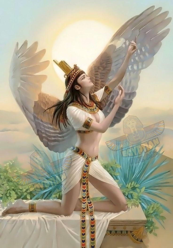 a painting of a woman with wings in the air