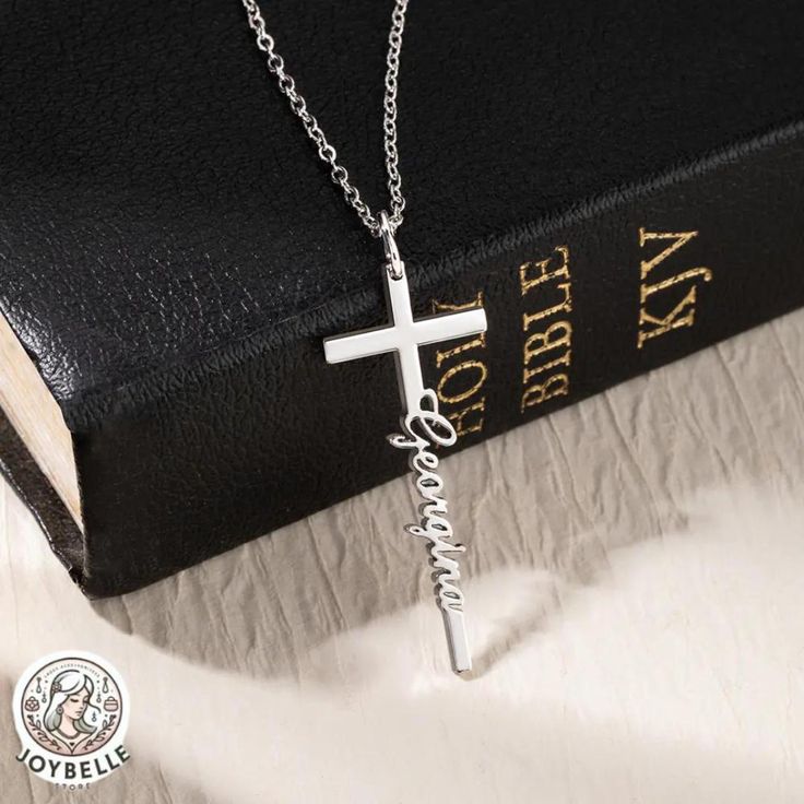 ✨ Showcase your faith and individuality with this elegant Personalized Cross Name Necklace, designed to add a meaningful touch to any ensemble. ✨ ✝️ Personalized Cross Pendant: Customizable with your name, offering a unique and personal element that highlights your beliefs and individuality. 💎 Material Options: Available in high-quality Sterling Silver 925 or Brass, ensuring durability and long-lasting beauty. 📏 Pendant Size: Pendant dimensions of 4.51.5CM (1.770.59 inches) for a graceful and Personalized White Cross Necklace, Silver Cross Jewelry With Name, Silver Name Necklace With Cross Shape, Silver Cross Necklaces With Name Detail, Elegant Personalized Cross Necklace, Personalized Elegant Cross Necklace, Personalized Elegant Crucifix Cross Necklace, Personalized White Cross Jewelry, Customizable Cross Jewelry For Baptism