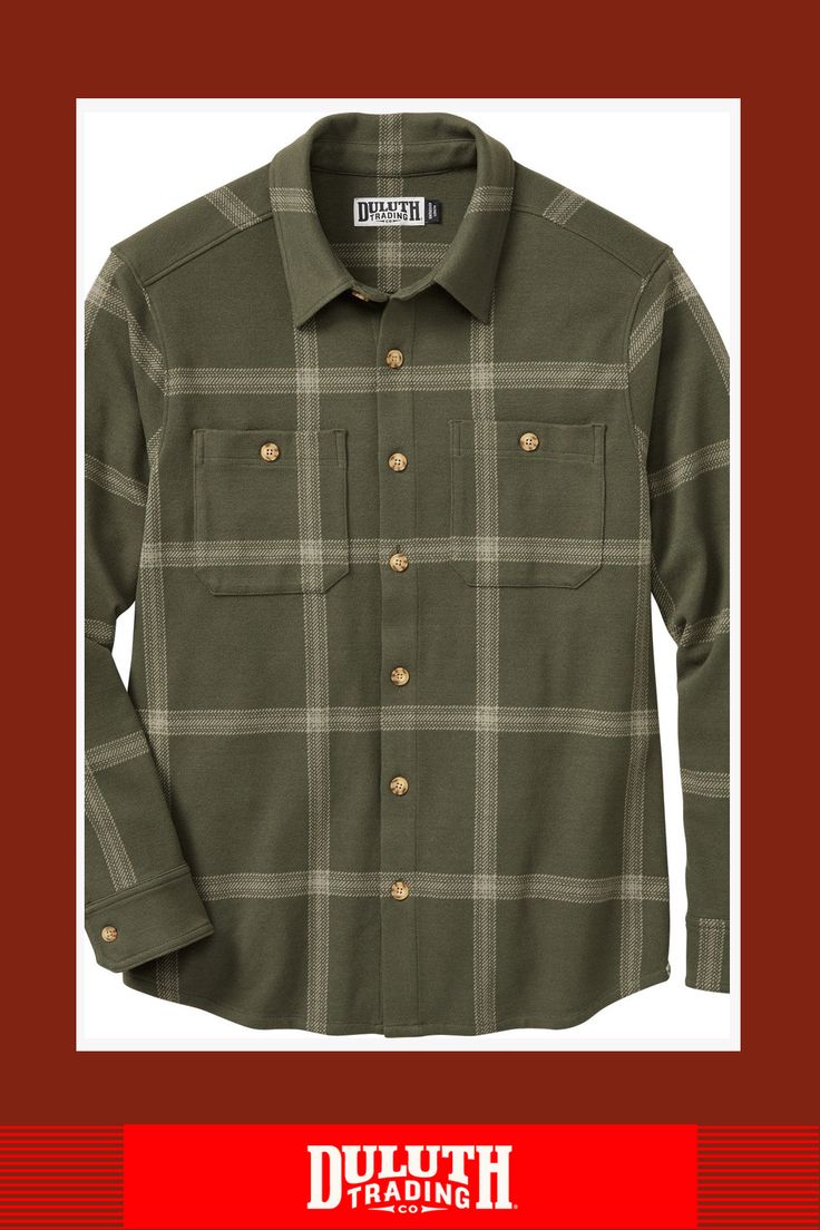 If your favorite flannel shirt and your comfiest tee had a baby, this is the shirt they’d produce. Casual Yarn-dyed Shirt For Fall, Flannel Button-up Tops For Casual Gatherings, Classic Long Sleeve Cotton Camp Shirt, Everyday Plaid Flannel Tops, Casual Yarn-dyed Tops For Fall, Green Cotton Flannel Shirt With Relaxed Fit, Green Relaxed Fit Cotton Flannel Shirt, Classic Plaid Tops For Casual Gatherings, Everyday Long Sleeve Flannel Top