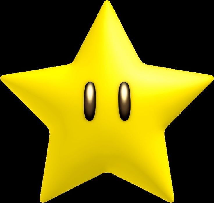 a yellow star with two black eyes on it