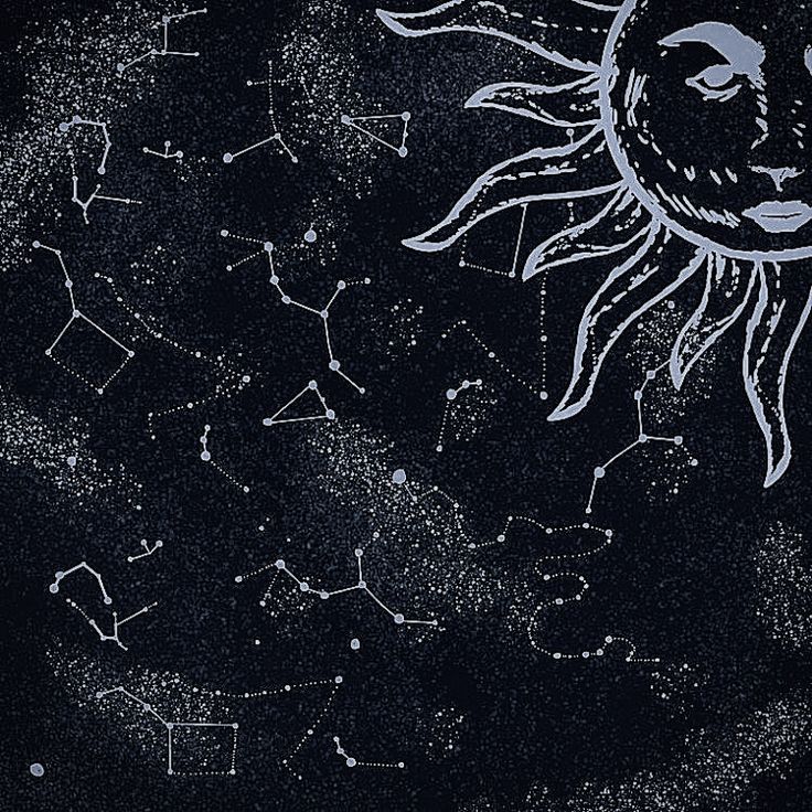 a drawing of the sun and stars in the sky