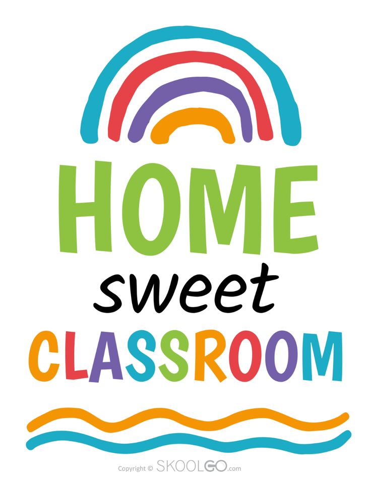 the words home sweet classroom are painted in rainbow colors