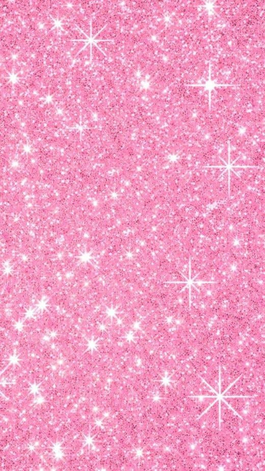 pink glitter background with white stars