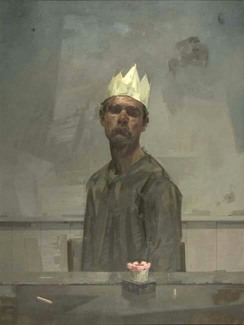 a painting of a man with a crown on his head