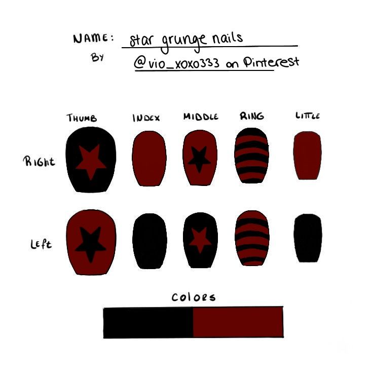 Cool Nail Color Combinations, Nail Ideas Goth Short, Short Grunge Nail Designs, Easy Goth Nail Designs, Simple Nails Grunge, Dark Grunge Nail Ideas, Simple Goth Nail Ideas, Short Alt Nail Ideas, Emo Nail Inspiration