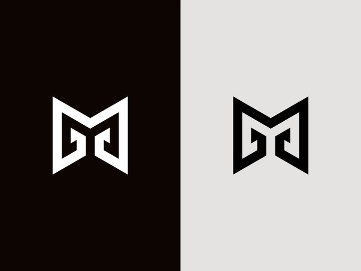 the letter m is made up of two letters, one in black and white with an inverted