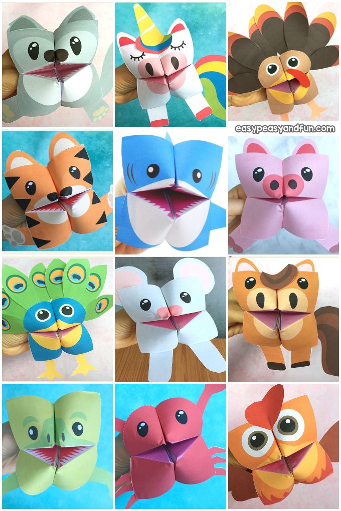 many different types of origami animals are shown in this collage, including one with