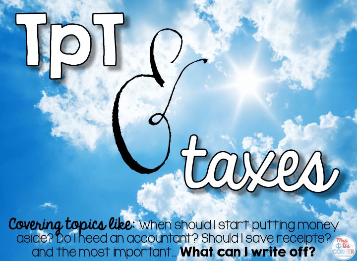 a blue sky with white clouds and the words tips & taxes