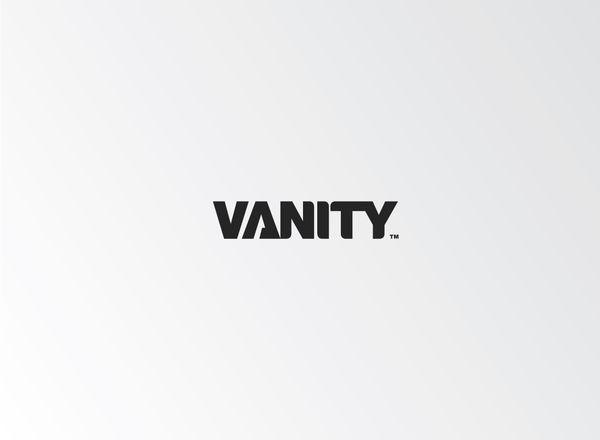 the word vanity written in black on a white background