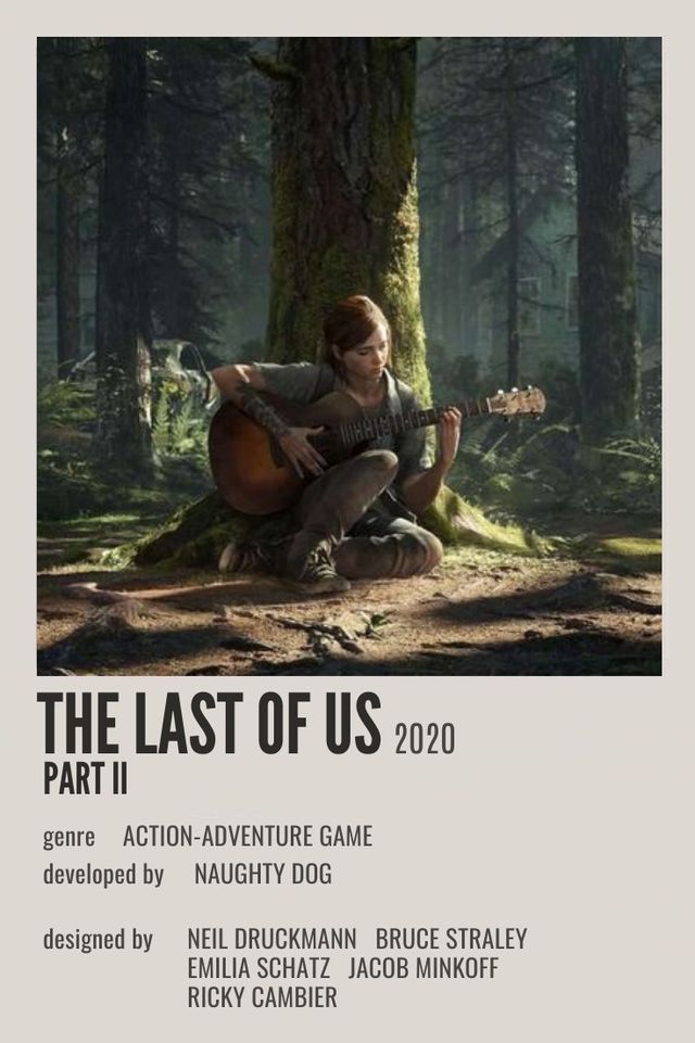 the last of us movie poster with a man playing guitar in front of a tree