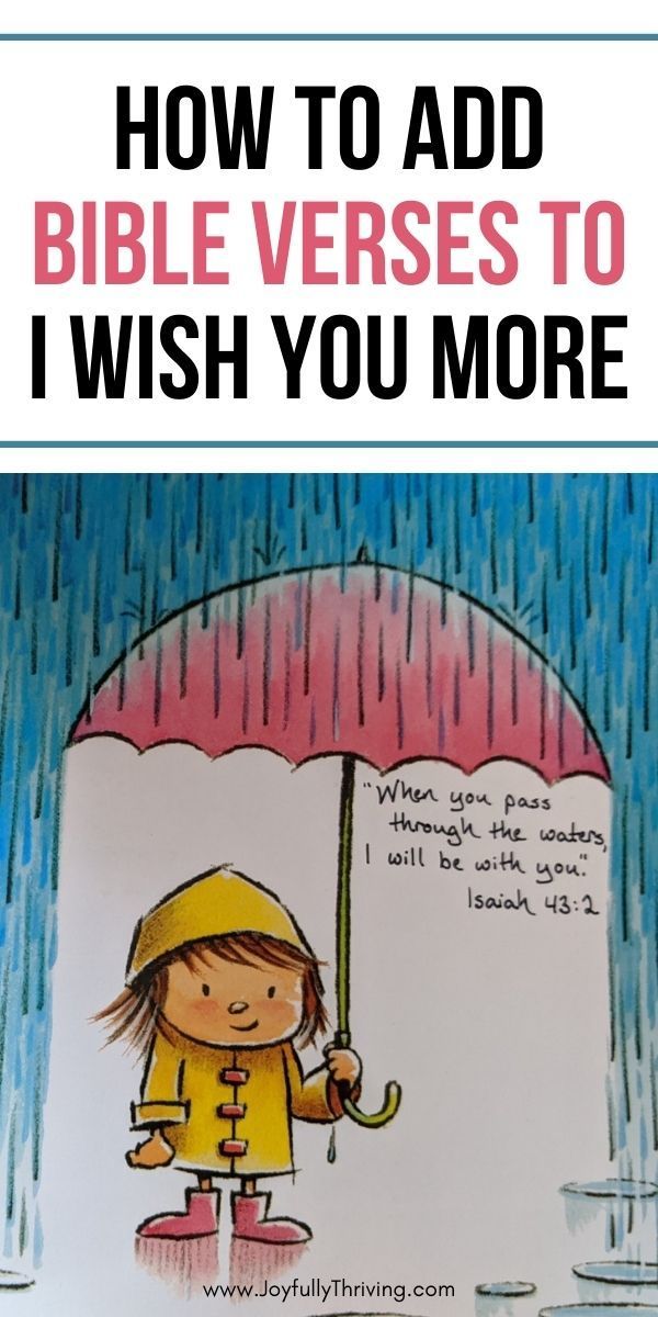 a child holding an umbrella with the words how to add bible verses to i wish you more