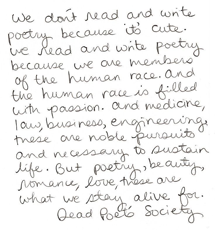 a handwritten poem by person