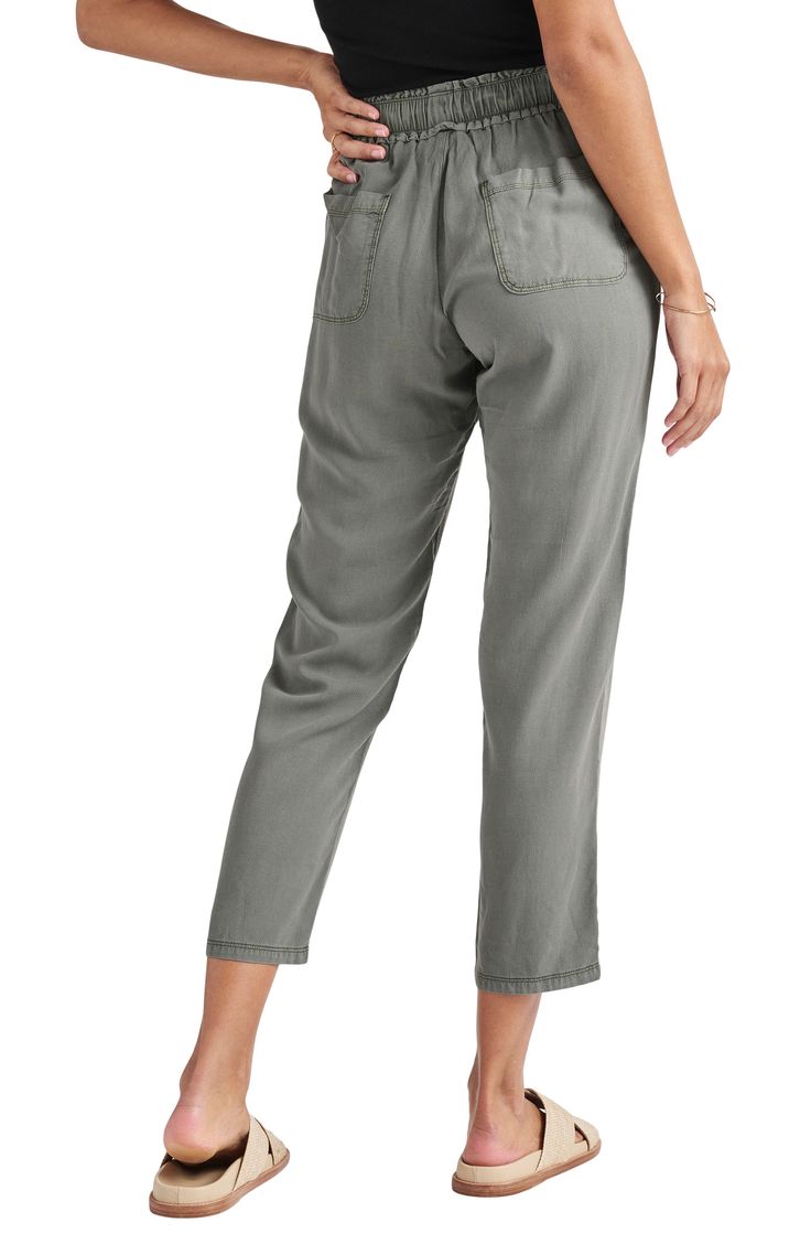 Keep it light and breezy in these drawstring-waist pants crafted with handy pockets and straight legs. 27" inseam, 14" leg opening, 12" front rise, 15" back rise (size Medium) 73% viscose, 27% lyocell Machine wash, tumble dry Imported Relaxed Fit Pants With Gathered Waist For Spring, Versatile Bottoms With Gathered Waist For Spring, Spring Mid-rise Pants With Drawstring, Spring Mid-rise Drawstring Pants, Casual Cotton Pants With Gathered Waist, Relaxed Fit Tapered Leg Bottoms With Tie Waist, Spring Drawstring Mid-rise Pants, Relaxed Straight Leg Pants With Drawstring, Relaxed Straight Leg Drawstring Pants