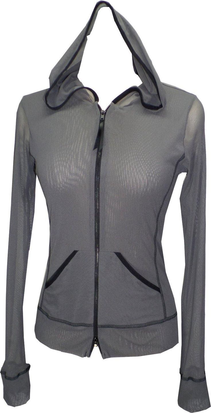 Leisure Mesh Hoodie - Petit Pois by Viviana G Sporty Nylon Hoodie For Winter, Gray Stretch Top With Drawstring Hood, Long Sleeve Nylon Top For Winter, Long Sleeve Nylon Winter Top, Nylon Sportswear Hoodie With Long Sleeves, Nylon Long Sleeve Sportswear Hoodie, Stretch Hooded Long Sleeve Jacket For Outdoor, Stretch Hooded Jacket For Outdoor With Long Sleeves, Fitted Casual Hoodie For Outdoor