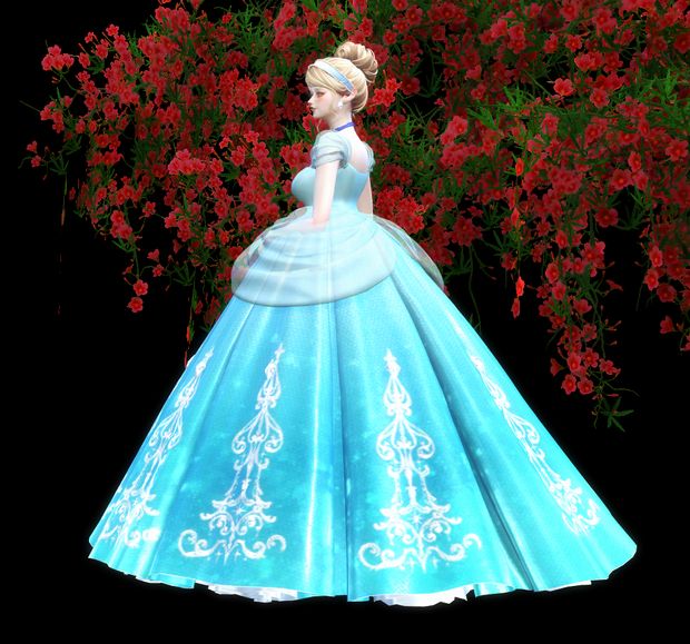 a digital painting of a princess standing in front of red flowers