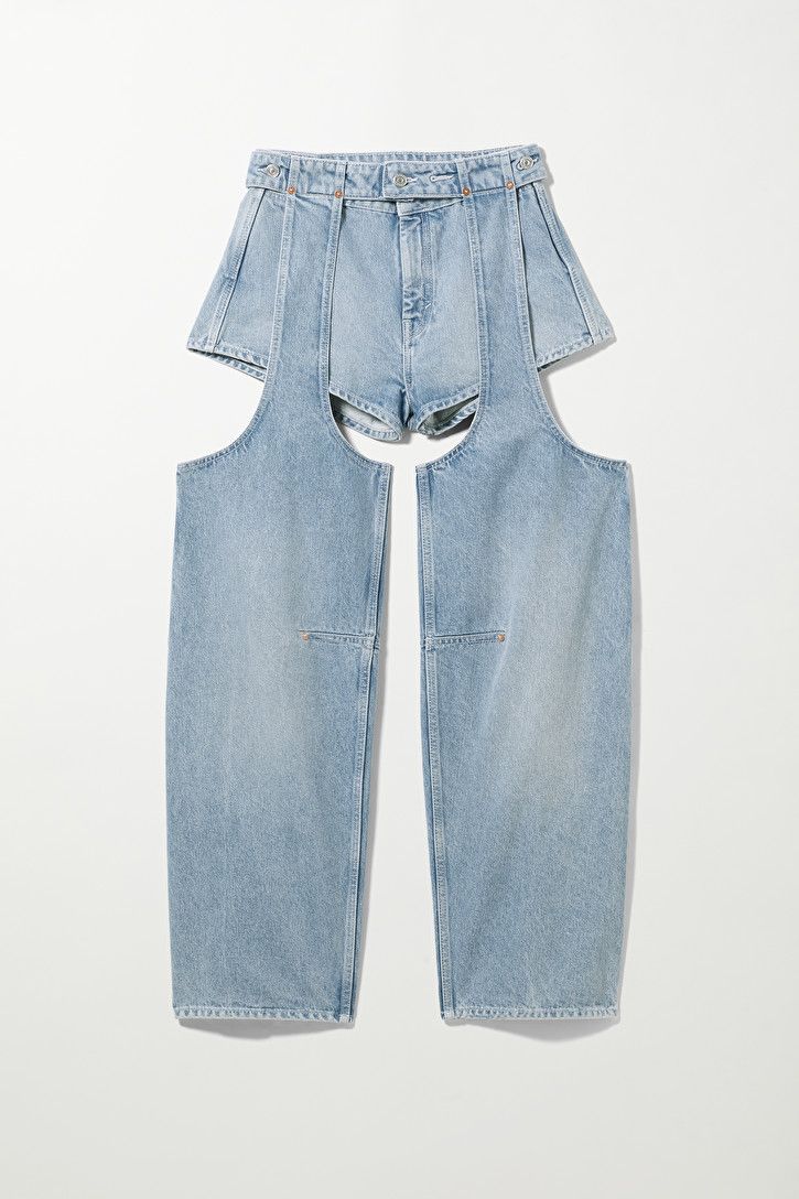 Denim Chaps, Chaps Jeans, Swedish Street Style, Bleach Product, Jeans Online, Short Shorts, Jeans Shop, Fashion Brand, Two Piece Pant Set