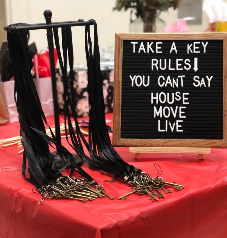 a sign that says take a key rules you can't say house move live