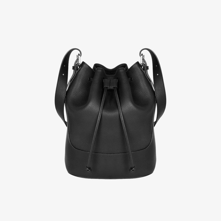 hyer goods recycled leather cinch bucket bag black#color_black Luxury Bucket-shape Shoulder Bag For On-the-go, Luxury Everyday Bucket Bag With Adjustable Strap, Luxury Bucket Bag With Adjustable Strap For Everyday, Luxury Bucket Shoulder Bag For On-the-go, Chic Bucket Bag For On-the-go, Luxury Bucket Shape Shoulder Bag For On-the-go, Luxury Everyday Bucket Bag, Luxury Bucket Shaped Travel Satchel, Luxury Crossbody Bucket Bag For Everyday Use