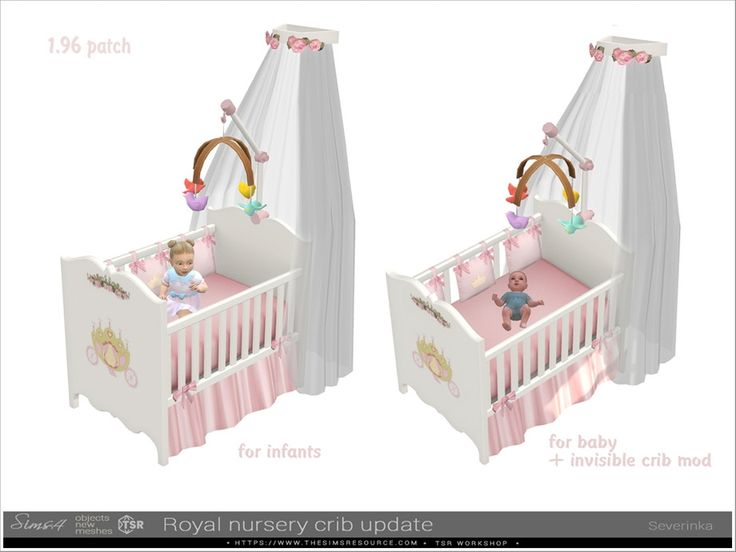 two baby cribs with curtains and teddy bears on the top one is pink