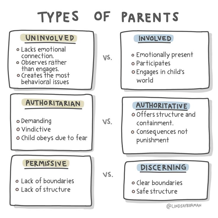 the types of parents and their child's needs to understand what they are doing