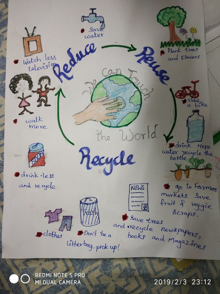 a poster with words and pictures on it that read reduce the world, reduce plastic