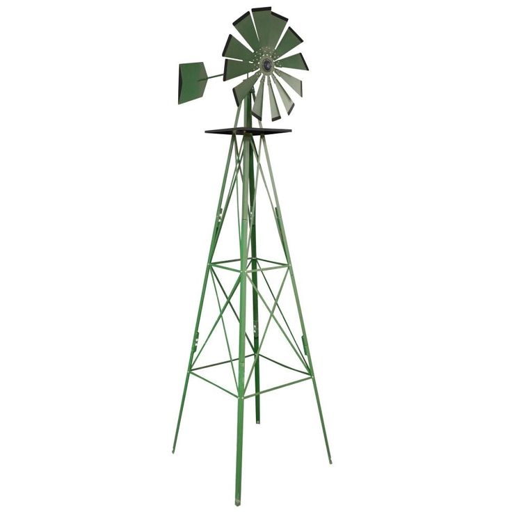 a green windmill on a white background