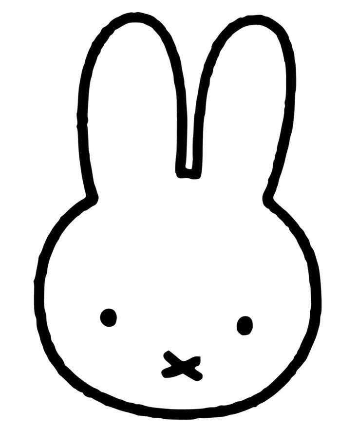 a black and white drawing of a rabbit face