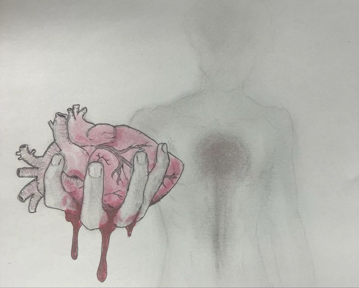 Heart Wrenching Art, Drawing Of A Heart Breaking, Someone Holding A Heart Drawing, Giving Someone Your Heart Drawing, Love Symbolism Art, Creepy Heart Drawing, Heart Brake Drawing, Art Sketches Heart, Heart Being Squeezed Drawing