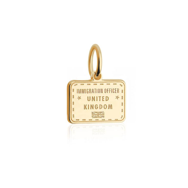 Approximate dimensions: 10 mm x 8 mm United Kingdom Passport, London Passport, Immigration Officer, Fitness Jewelry, Passport Stamps, Travel Charms, Travel Souvenirs, Jewelry Lookbook, Apartment Ideas